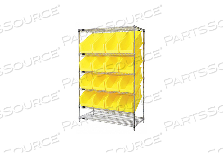 PICK RACK 74 OVERALL H 16 BINS YLLOW by Quantum Storage Systems PICK RACK 74 OVERALL H 16 BINS YLLOW by Quantum Storage Systems