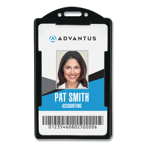 ID CARD HOLDERS, VERTICAL, BLACK 2.38" X 3.68" HOLDER, 2.13" X 3.38" INSERT, 25/PACK by Advantus