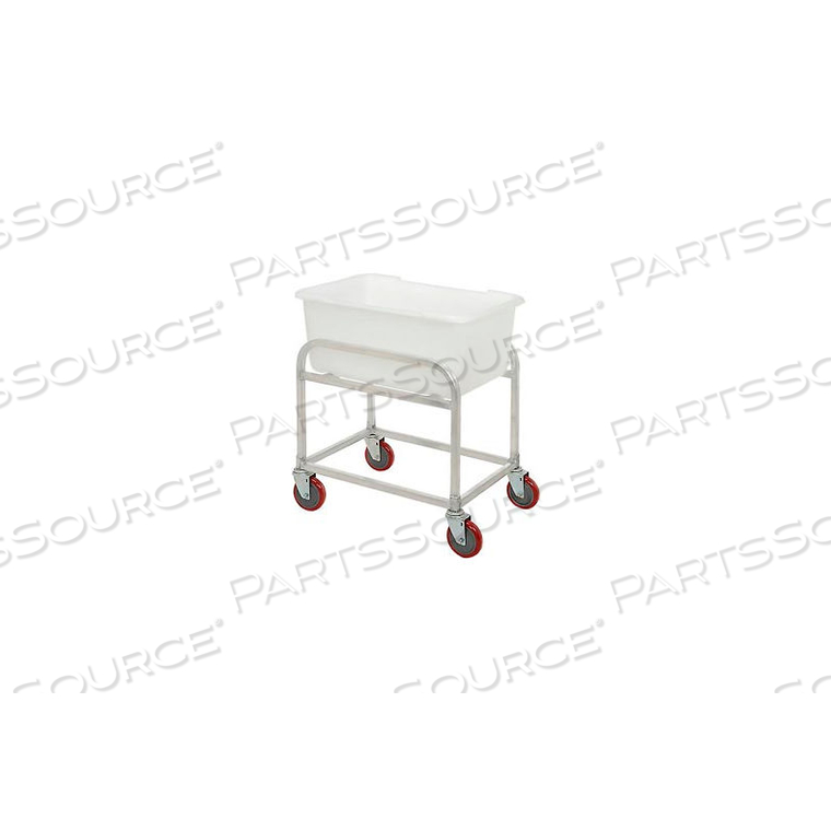 ALUMINUM BULK MOVER 3 BUSHEL WITH WHITE TUB, 30"L X 19"W X 32"H by Winholt ALUMINUM BULK MOVER 3 BUSHEL WITH WHITE TUB, 30"L X 19"W X 32"H by Winholt
