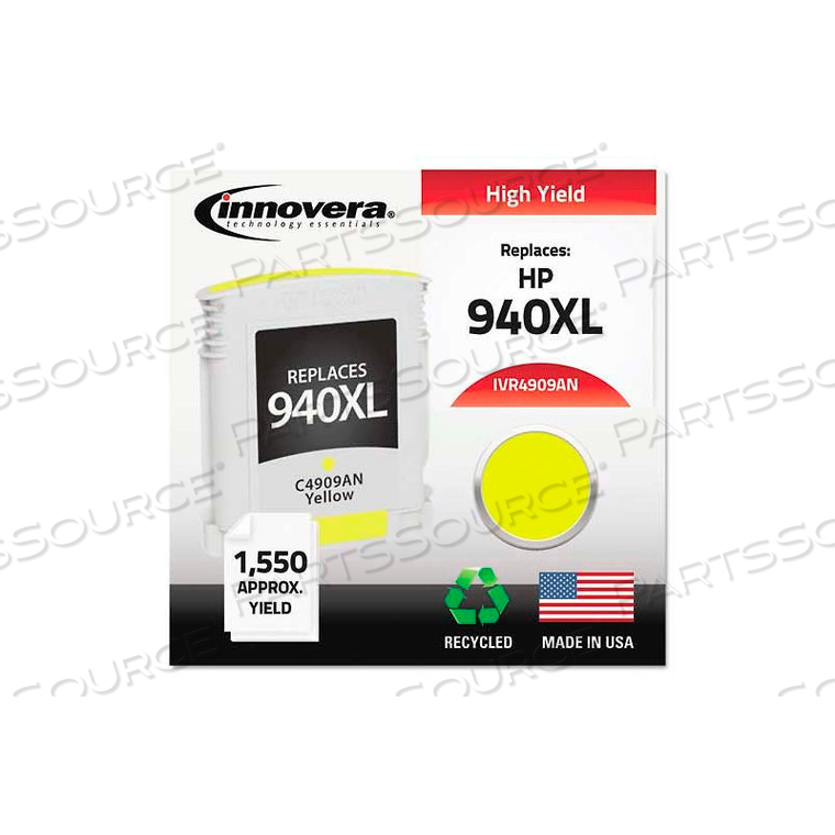 4909AN COMPATIBLE, REMANUFACTURED, C4909AN (940XL) INK, 1400 PAGE-YIELD, YELLOW 