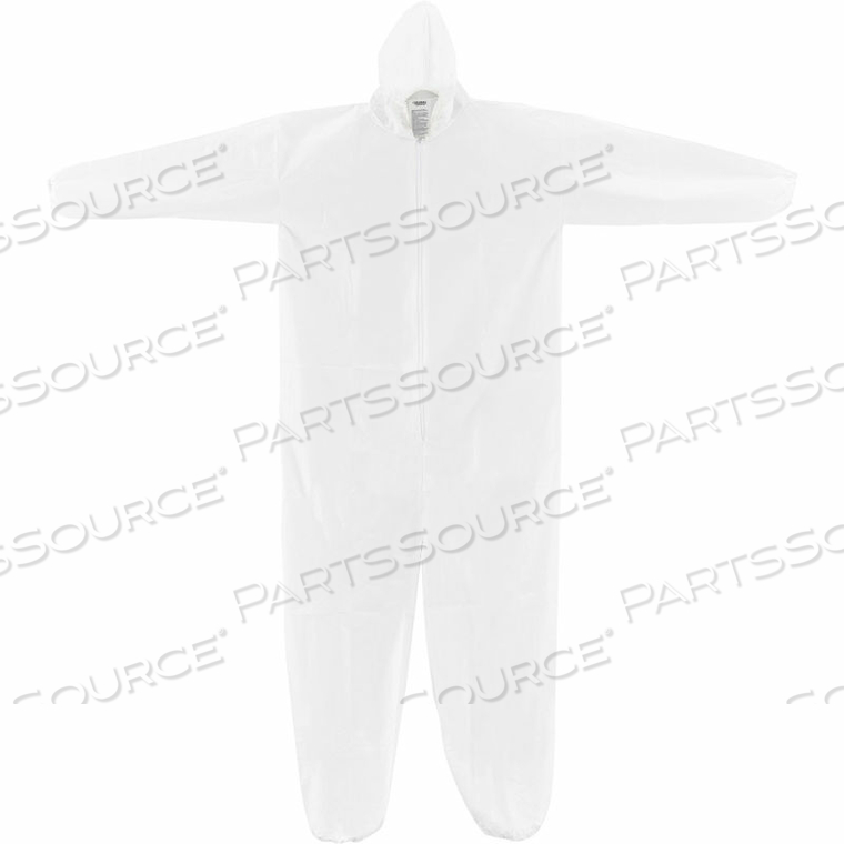 DISPOSABLE MICROPOROUS COVERALL ELASTIC HOOD WHITE 3XL 25/CASE by Hubei Kangcheng Non-Woven Co.-Wuhan DISPOSABLE MICROPOROUS COVERALL ELASTIC HOOD WHITE 3XL 25/CASE by Hubei Kangcheng Non-Woven Co.-Wuhan