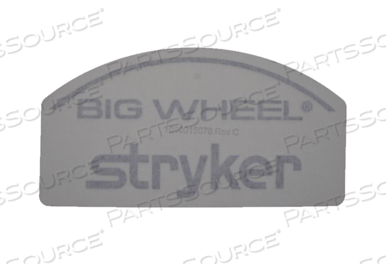 LABEL, BIG WHEEL, COOL GREY by Stryker Medical LABEL, BIG WHEEL, COOL GREY by Stryker Medical