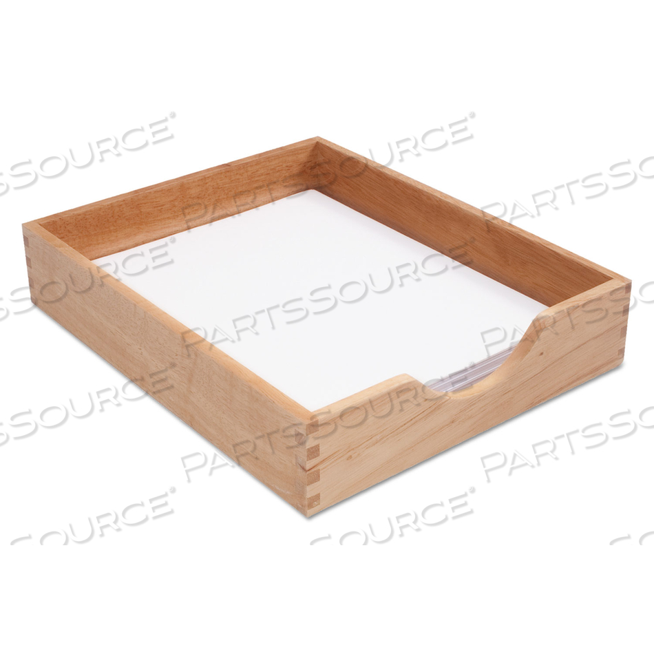 HARDWOOD STACKABLE DESK TRAYS, 1 SECTION, LETTER SIZE FILES, 10.25" X 12.5" X 2.5", OAK 