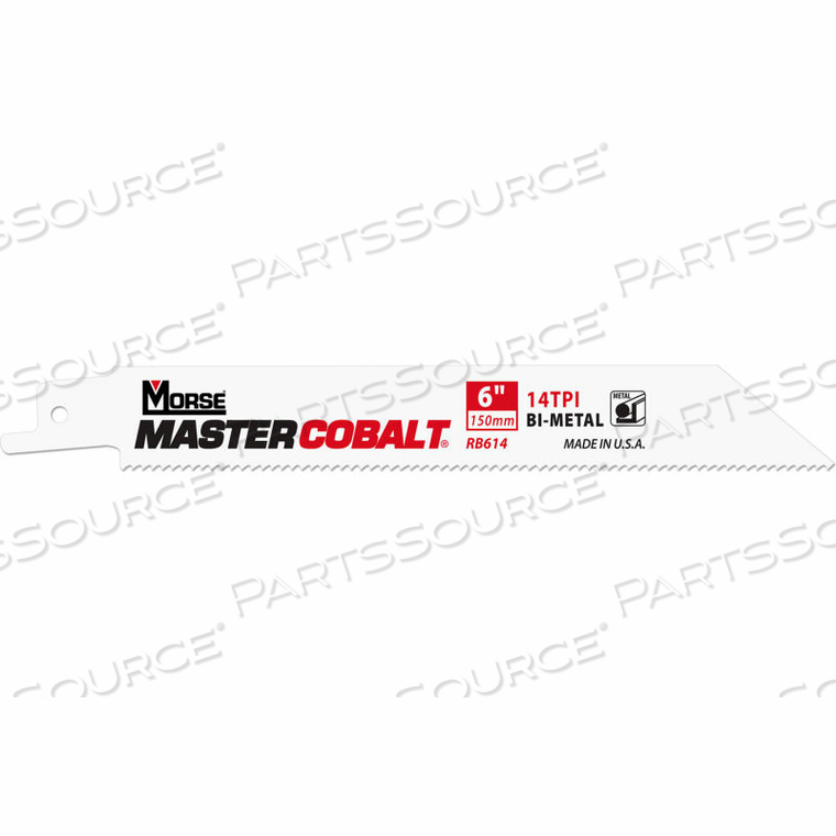 MASTER COBALT METAL RECIPROCATING SAW BLADES 6"L X 3/4"W, 18 TPI, 50 PK 
