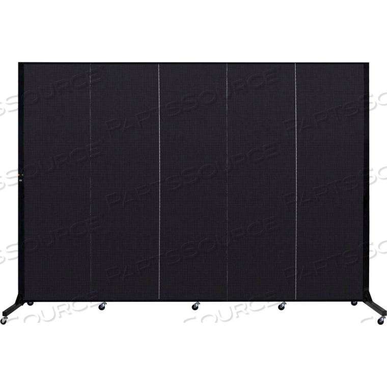 5 PANEL LIGHT-DUTY PORTABLE ROOM DIVIDER, 6'5"H X 9'5"L, FABRIC COLOR: CHARCOAL by Screenflex