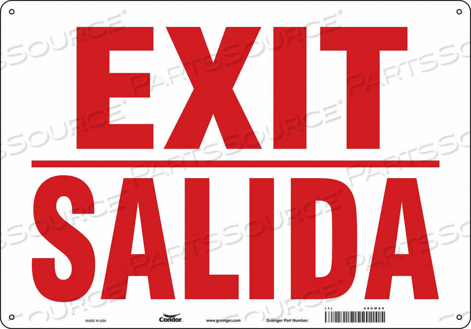 SAFETY SIGN EXIT/SALIDA 14 X20 