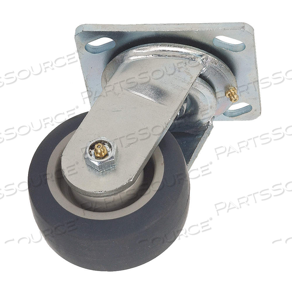 STANDARD PLATE CASTER, 4 IN WHEEL DIA., 350 LB, 5 5/8 IN MOUNTING HT, SWIVEL CASTER by Approved Vendor