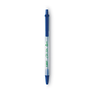 ECOLUTIONS CLIC STIC BALLPOINT PEN, RETRACTABLE, MEDIUM 1 MM, BLUE INK, CLEAR BARREL, DOZEN by BIC