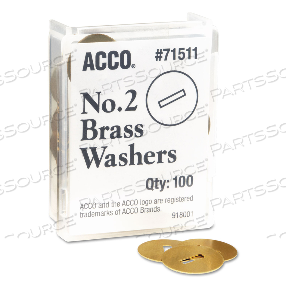 #2 WASHERS FOR TWO-PRONG FASTENERS, 1.25" DIAMETER, BRASS by ACCO Brands