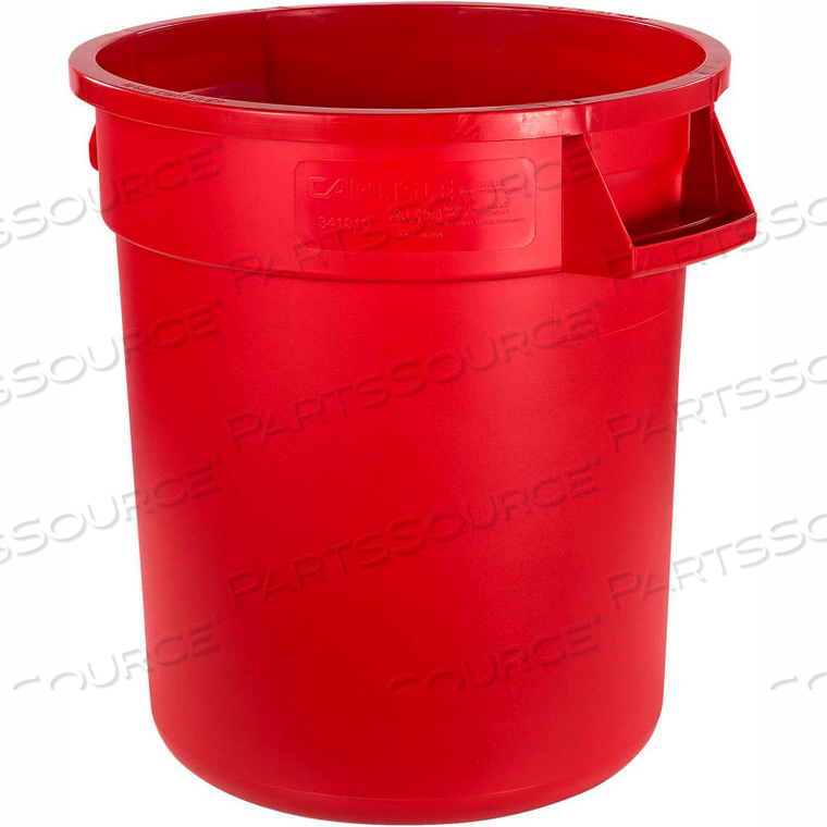 BRONCO ROUND WASTE CONTAINER 10 GALLON, RED 