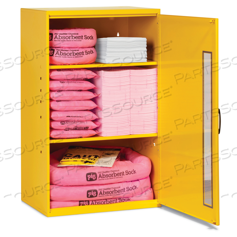 PIG HAZMAT SPILL KIT IN LARGE WALL-MOUNT CABINET by New Pig Corporation PIG HAZMAT SPILL KIT IN LARGE WALL-MOUNT CABINET by New Pig Corporation