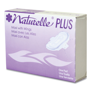 NATURELLE MAXI PADS PLUS, #4 WITH WINGS, 250 INDIVIDUALLY WRAPPED/CARTON by Impact Products