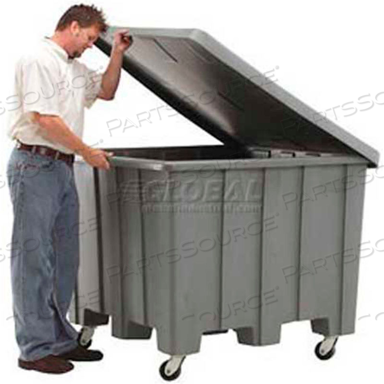 PLASTIC GAYLORD PALLET CONTAINER W/LID, CASTERS 02-307220 - 50X50X36-1/2, NATURAL by Rotational Molding, Inc. PLASTIC GAYLORD PALLET CONTAINER W/LID, CASTERS 02-307220 - 50X50X36-1/2, NATURAL by Rotational Molding, Inc.