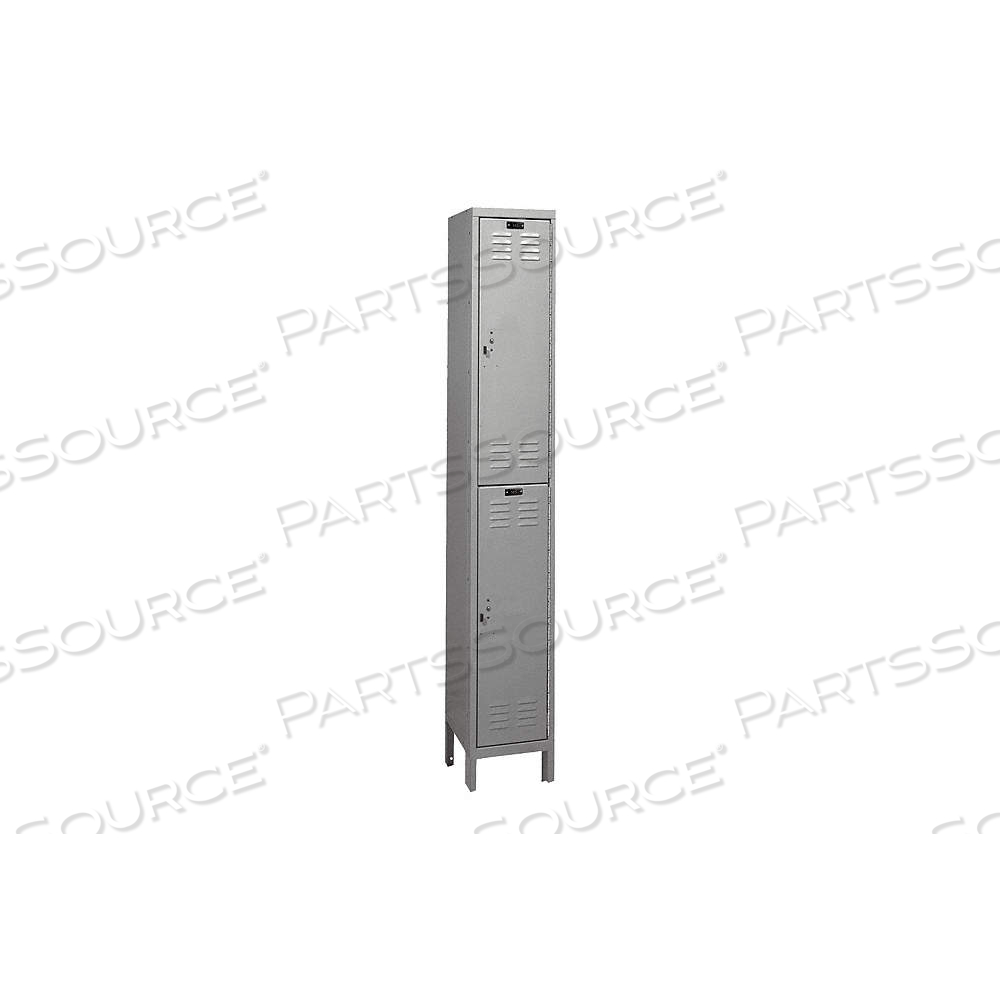 WARDROBE LOCKER, 12 IN X 12 IN X 78 IN, LOUVERED, 2 TIERS, 1 UNITS WIDE, DARK GRAY by Approved Vendor