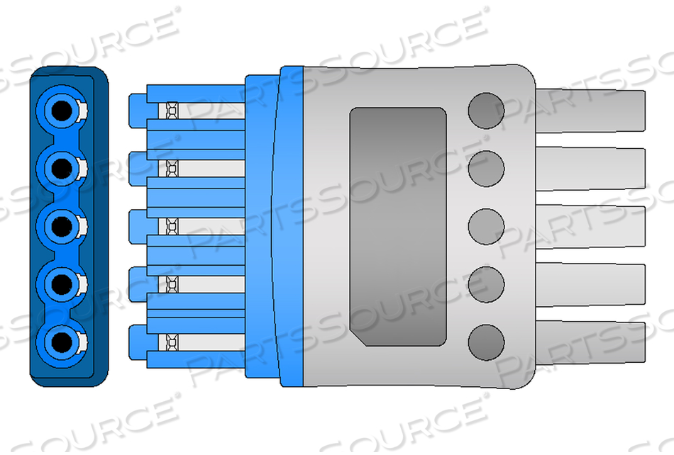 5 LEAD SNAP ECG LEADWIRE 