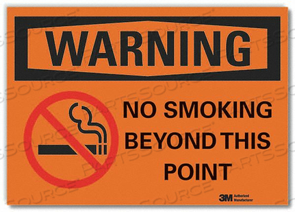 NO SMOKING SIGN BLACK/ORANGE 5 IN H by Lyle Signs Inc.