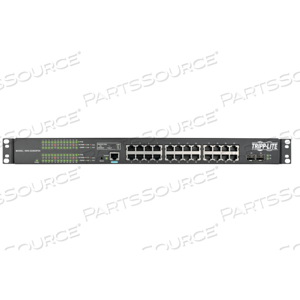 24-PORT GIGABIT ETHERNET SWITCH L2 MANAGED POE+ W/ 12-OUTLET PDU 