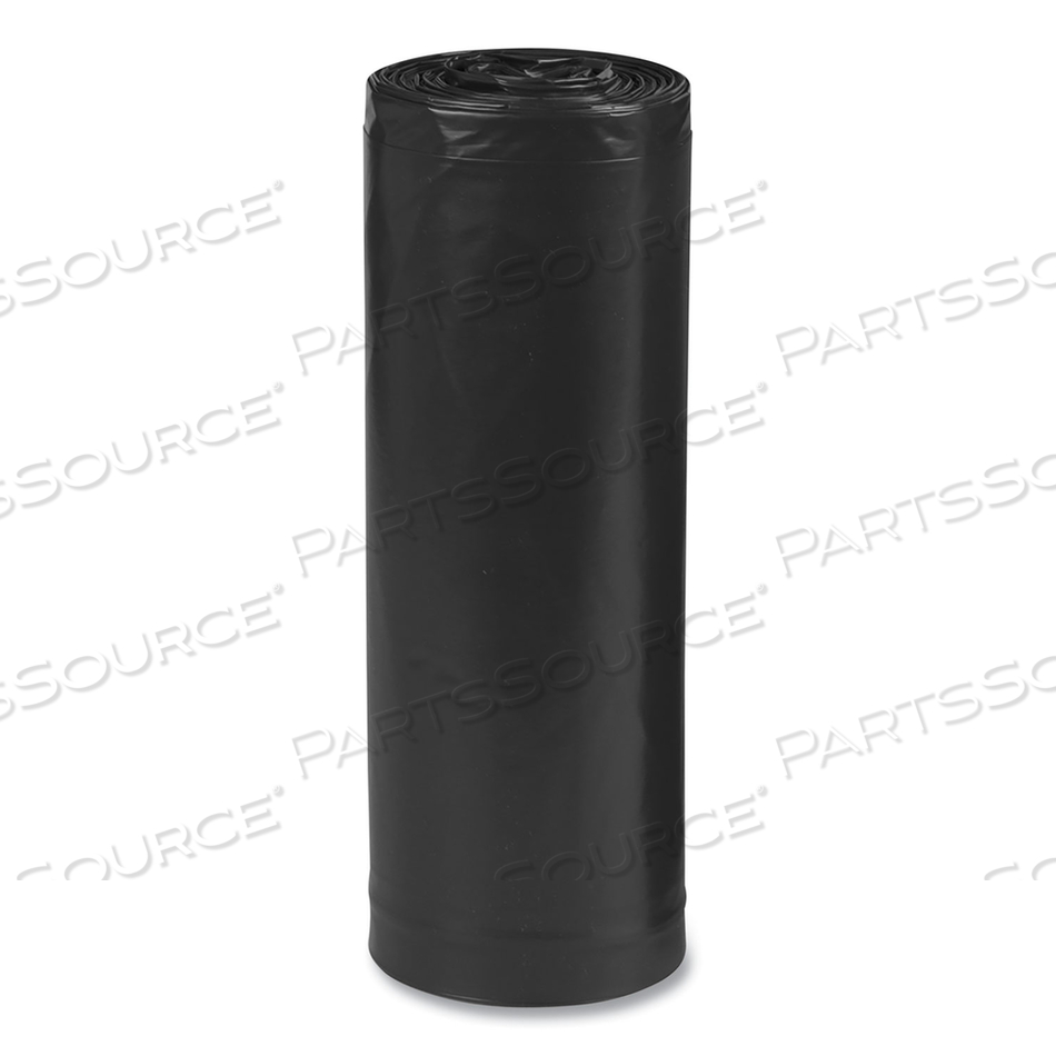 LINEAR LOW DENSITY RECYCLED CAN LINERS, 60 GAL, 1.25 MIL, 38" X 58", BLACK, 10 BAGS/ROLL by Earthsense
