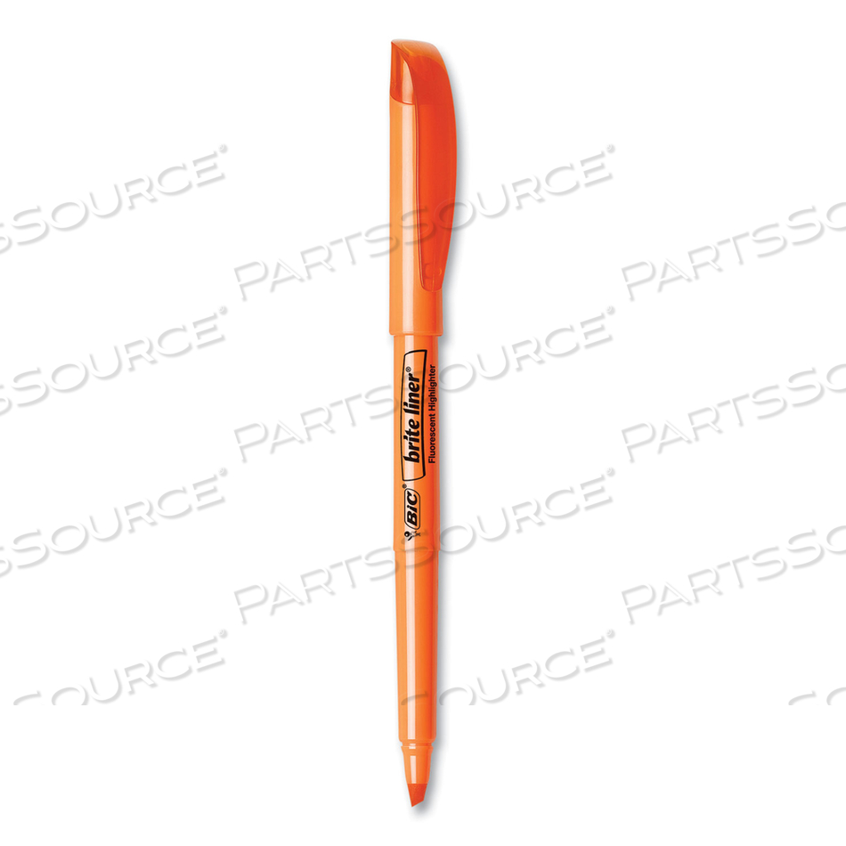 BRITE LINER HIGHLIGHTER, FLUORESCENT ORANGE INK, CHISEL TIP, ORANGE/BLACK BARREL by BIC BRITE LINER HIGHLIGHTER, FLUORESCENT ORANGE INK, CHISEL TIP, ORANGE/BLACK BARREL by BIC
