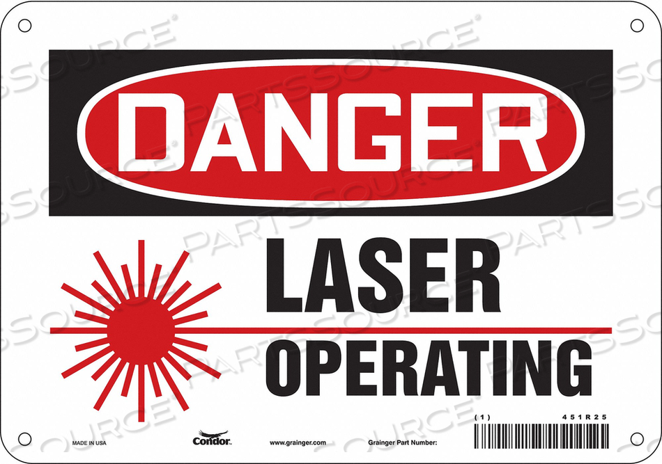 LASER WARNING SIGN, VERTICAL RECTANGLE, NUMBER OF PRINTED SIDES 1, ENGLISH, SIGN FORMAT TRADITIONAL OSHA, SIGN LEGEND LASER OPERATING, SIGN by Condor LASER WARNING SIGN, VERTICAL RECTANGLE, NUMBER OF PRINTED SIDES 1, ENGLISH, SIGN FORMAT TRADITIONAL OSHA, SIGN LEGEND LASER OPERATING, SIGN by Condor