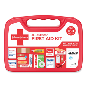 ALL-PURPOSE FIRST AID KIT, 160 PIECES, PLASTIC CASE by Johnson & Johnson Consumer