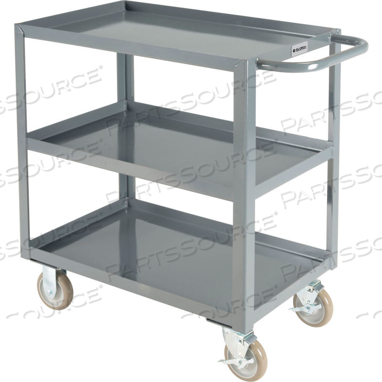 WELDED STEEL UTILITY CART, 3 TRAY SHELVES, 18"WX30"L by Ballymore WELDED STEEL UTILITY CART, 3 TRAY SHELVES, 18"WX30"L by Ballymore