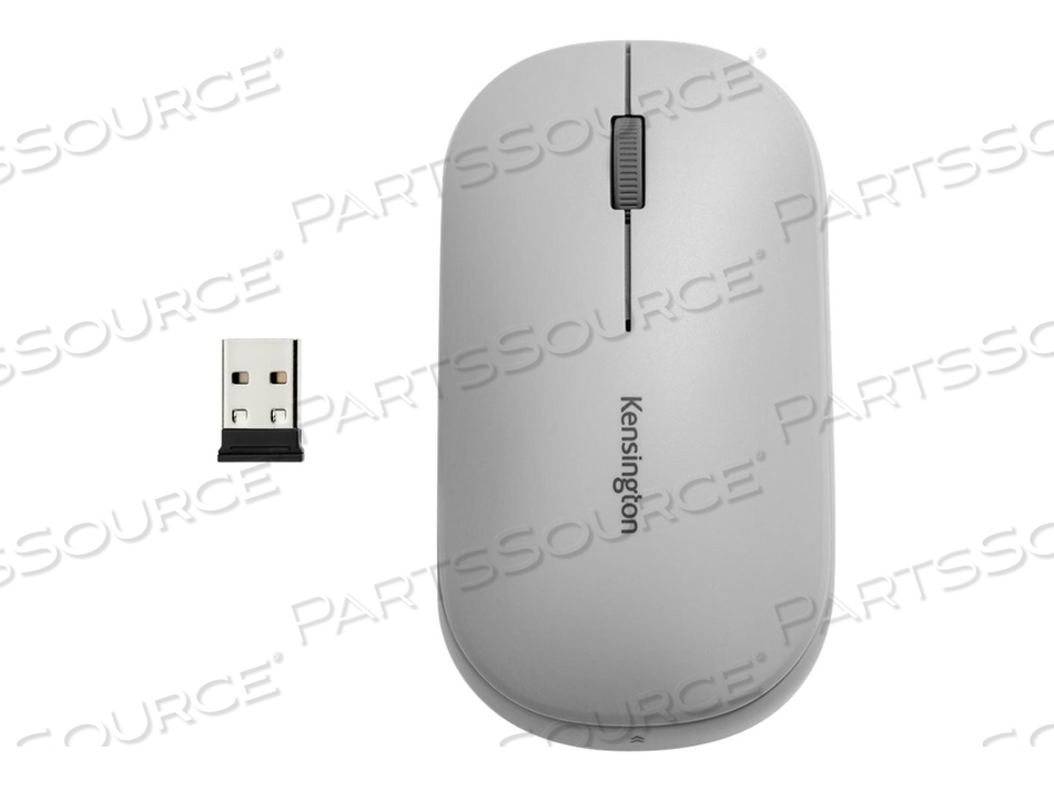 SURETRACK, MOUSE, OPTICAL, 4 BUTTONS, WIRELESS, 2.4 GHZ, BLUETOOTH 3.0, BLUETOOTH 5.0 LE, USB WIRELESS RECEIVER, GRAY by Kensington Computer Products