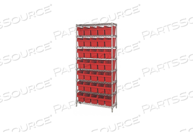 BIN SHELVING OVERALL 36 D RED by Quantum Storage Systems BIN SHELVING OVERALL 36 D RED by Quantum Storage Systems