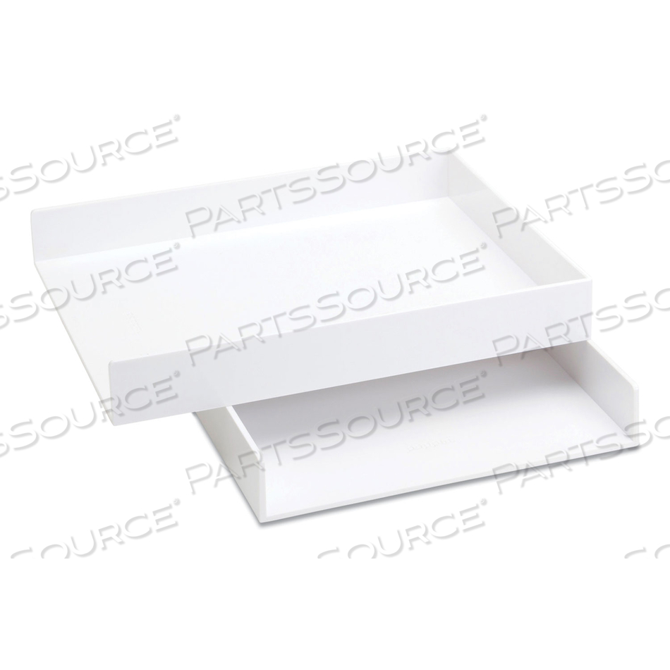 STACKABLE LETTER TRAYS, 1 SECTION, LETTER SIZE FILES, 9.75 X 12.5 X 1.75, WHITE, 2/PACK 