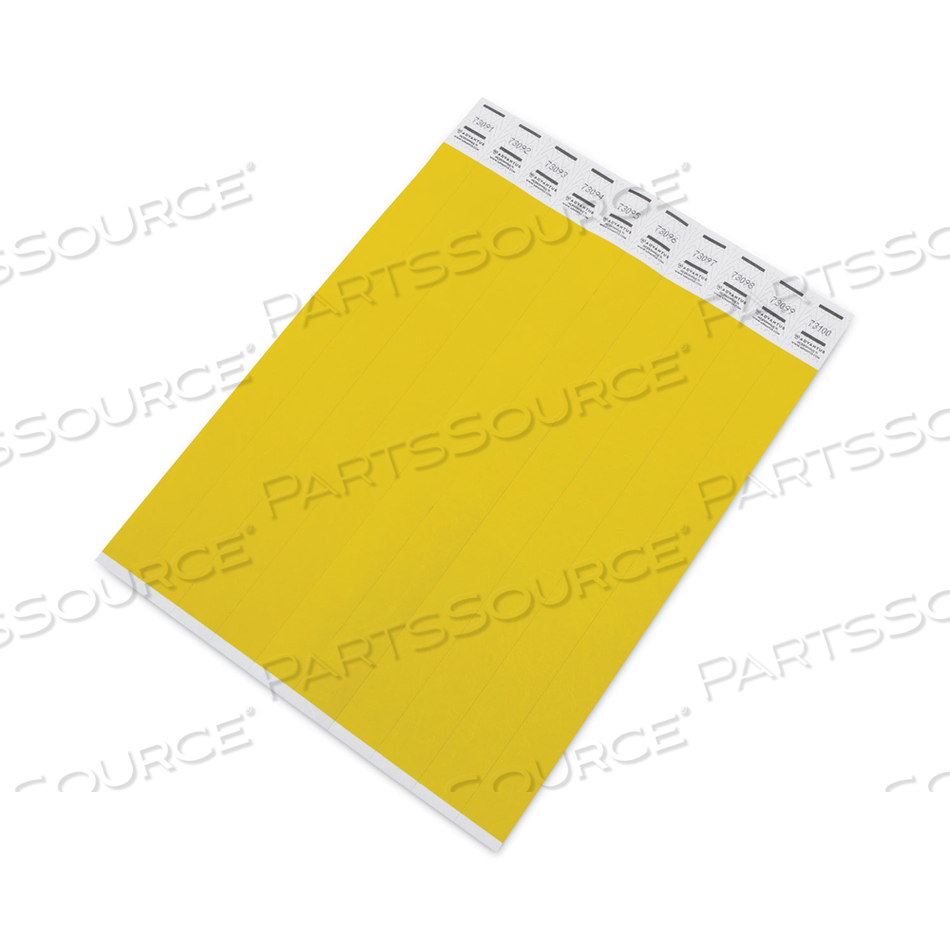 CROWD MANAGEMENT WRISTBANDS, SEQUENTIALLY NUMBERED, 10" X 0.75", YELLOW by Advantus CROWD MANAGEMENT WRISTBANDS, SEQUENTIALLY NUMBERED, 10" X 0.75", YELLOW by Advantus