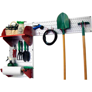PEGBOARD GARDEN TOOL BOARD ORGANIZER, GALVANIZED RED, 48" X 32" X 9" by Wall Control Pegboard