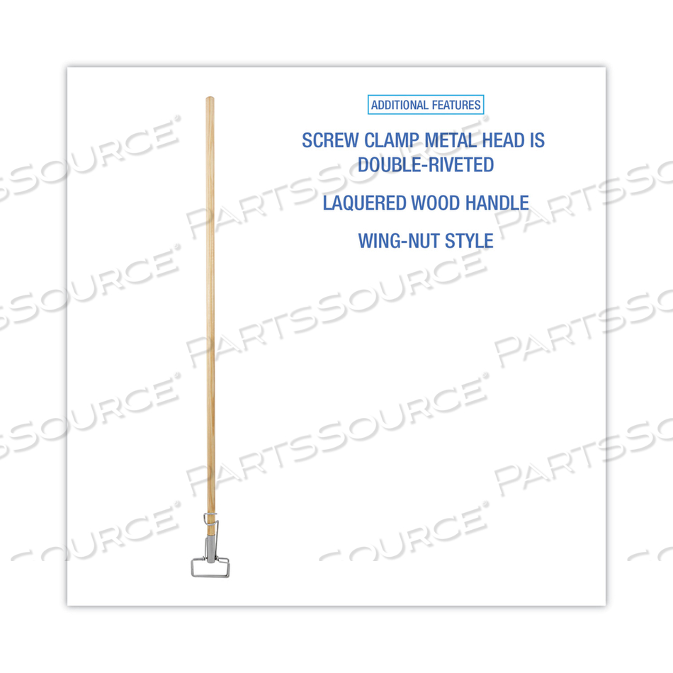 SPRING GRIP METAL HEAD MOP HANDLE FOR MOST MOP HEADS, WOOD, 60", NATURAL by Boardwalk SPRING GRIP METAL HEAD MOP HANDLE FOR MOST MOP HEADS, WOOD, 60", NATURAL by Boardwalk