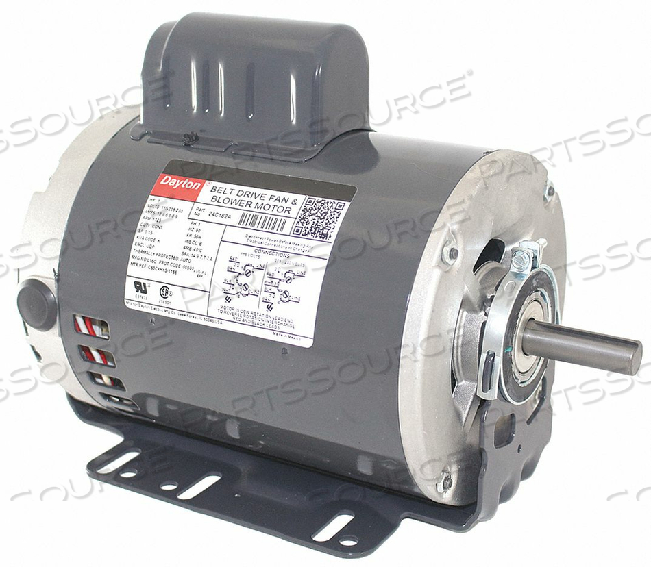 BELT DRIVE MOTOR, SINGLE PHASE, MOTOR DESIGN CAPACITOR-START, 1 HP, NAMEPLATE RPM 1,725, NO. OF SPEEDS 1, VOLTAGE 115/208-230V AC, 13.6/6.9- by DAYTON ELECTRIC MANUFACTURING CO