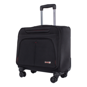 PURPOSE OVERNIGHT BUSINESS CASE ON SPINNER WHEELS, FITS DEVICES UP TO 15.6", POLYESTER, 9.5 X 9.5 X 17.5, BLACK by Swiss Mobility