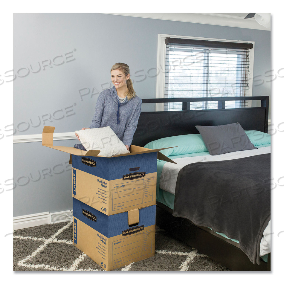 SMOOTHMOVE MOVING & STORAGE, LARGE BOX, 25"L X 18-1/4"W X 19"H, KRAFT/BLUE by Bankers Box SMOOTHMOVE MOVING & STORAGE, LARGE BOX, 25"L X 18-1/4"W X 19"H, KRAFT/BLUE by Bankers Box