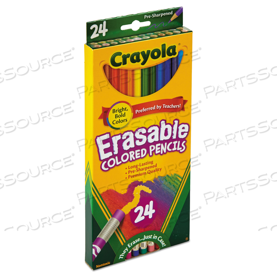 ERASABLE COLOR PENCIL SET, 3.3 MM, 2B (#1), ASSORTED LEAD/BARREL COLORS by Crayola