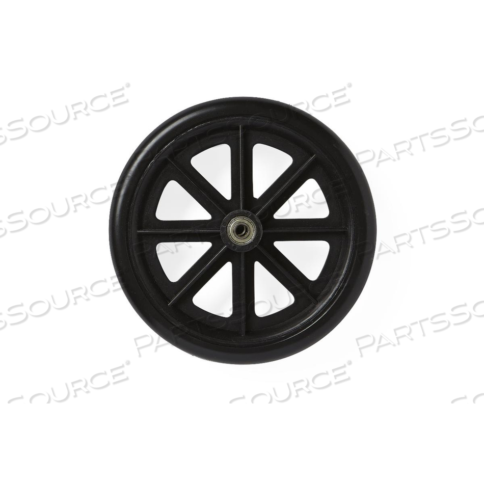CASTER, FRONT, BLACK, 8IN DIAMETER, WITH BEARINGS, FOR K1 BASIC WHEELCHAIR by Medline Industries, Inc. CASTER, FRONT, BLACK, 8IN DIAMETER, WITH BEARINGS, FOR K1 BASIC WHEELCHAIR by Medline Industries, Inc.