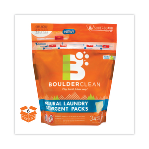 LAUNDRY DETERGENT PACKS, VALENCIA ORANGE, 34/POUCH, 6 POUCHES/CARTON by Boulder Clean