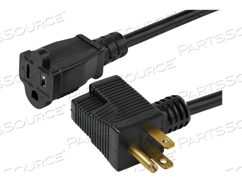 3FT (1M) PIGGYBACK POWER EXTENSION CORD, NEMA 5-15P TO 2X NEMA 5-15R, 16 AWG, 125V/15A, UL CERTIFIED, 1 TO 2 OUTLET SAVER EXTENSION CORD, 3- by StarTech.com Ltd.