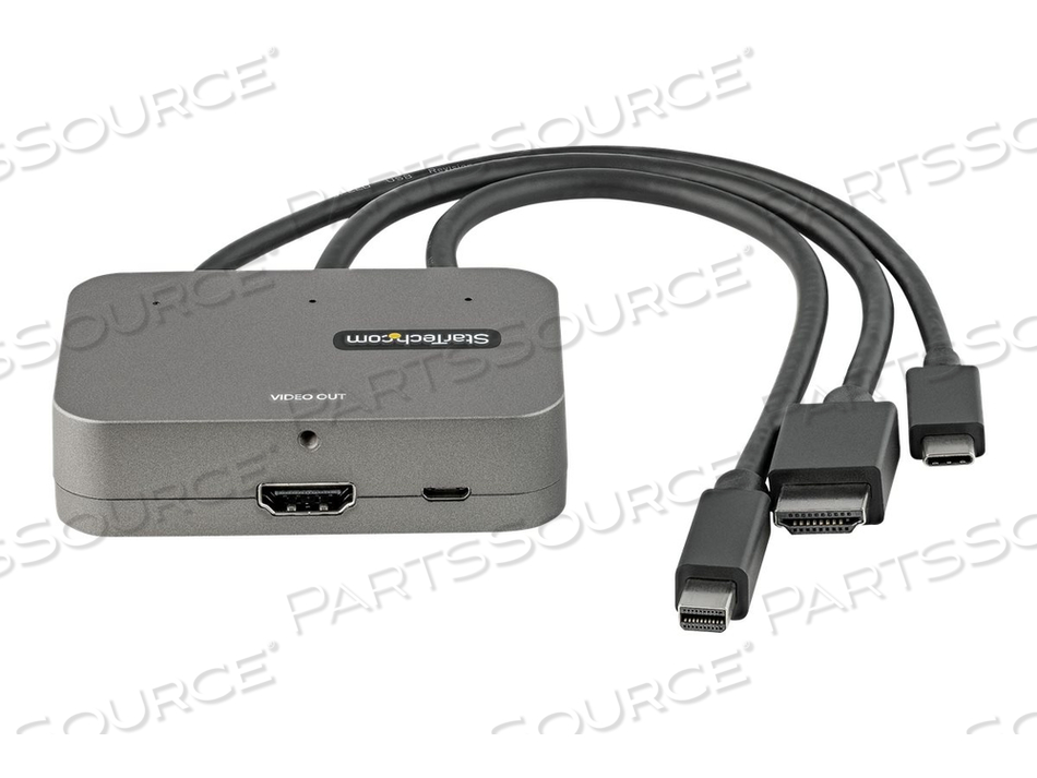3-IN-1 MULTIPORT TO HDMI ADAPTER, 4K 60HZ USB-C, HDMI OR MINI DISPLAYPORT TO HDMI CONVERTER FOR CONFERENCE ROOM, DIGITAL AV VIDEO ADAPTER TO CONN by StarTech.com Ltd. 3-IN-1 MULTIPORT TO HDMI ADAPTER, 4K 60HZ USB-C, HDMI OR MINI DISPLAYPORT TO HDMI CONVERTER FOR CONFERENCE ROOM, DIGITAL AV VIDEO ADAPTER TO CONN by StarTech.com Ltd.