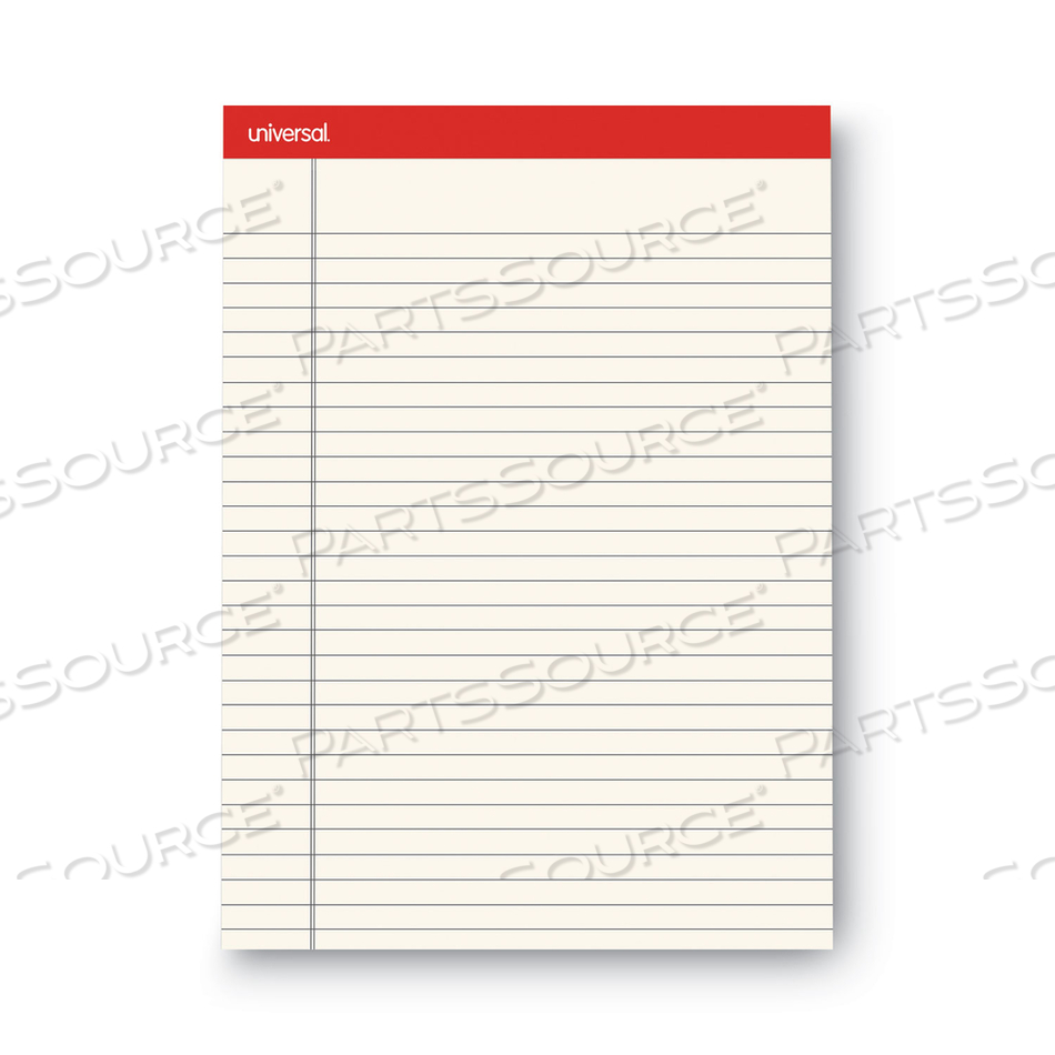 COLORED PERFORATED RULED WRITING PADS, LETTER SIZE PAD (8.5 X 11.75), WIDE/LEGAL RULE, 50 IVORY 8.5 X 11 SHEETS by Universal