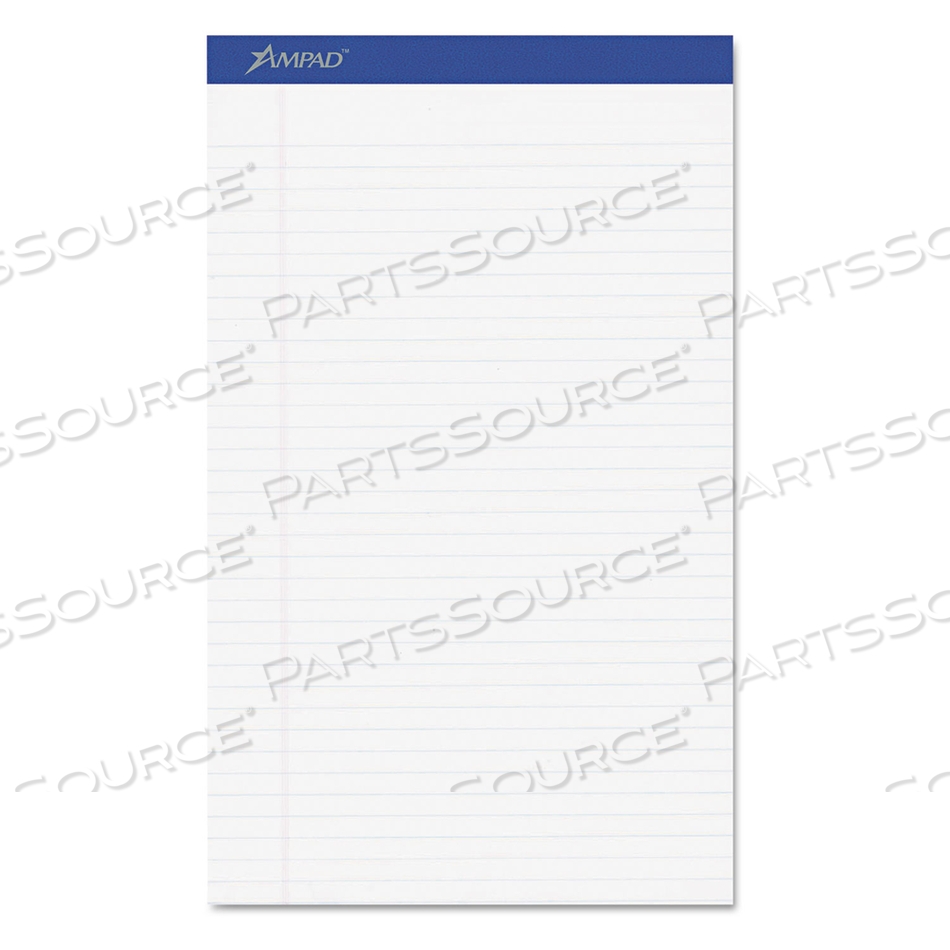 PERFORATED WRITING PADS, WIDE/LEGAL RULE, 50 WHITE 8.5 X 14 SHEETS by Ampad Corporation