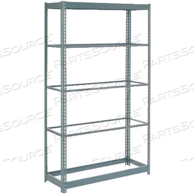 HEAVY DUTY SHELVING 36"W X 24"D X 72"H WITH 5 SHELVES - NO DECK - GRAY 