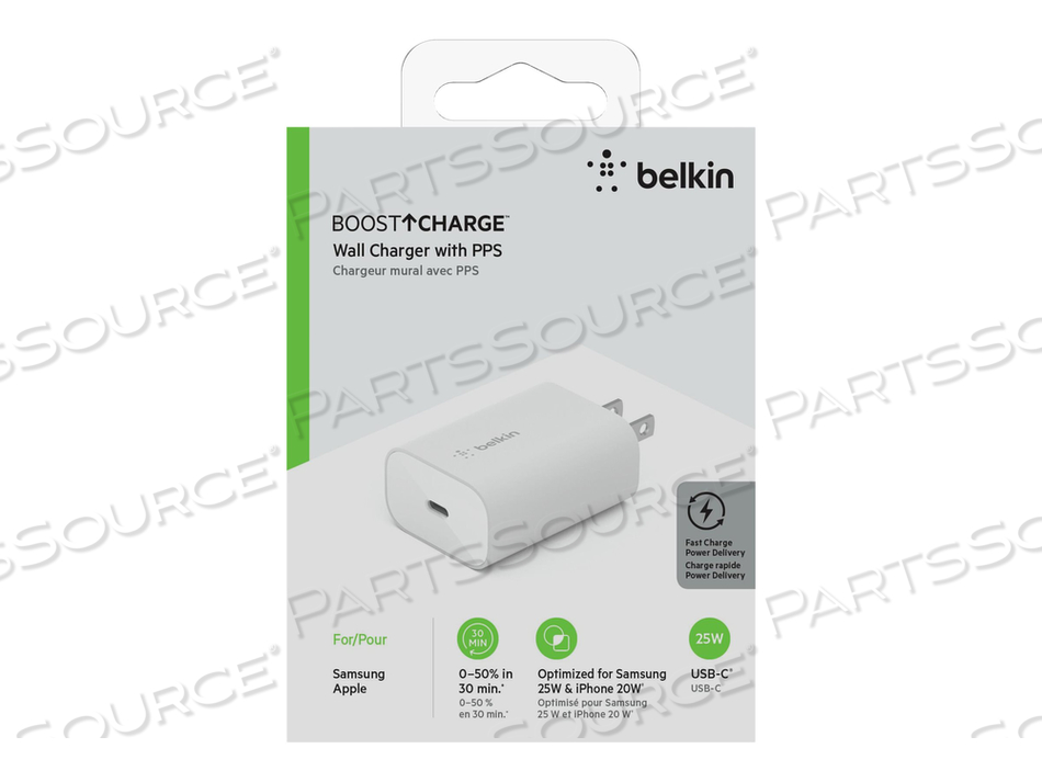 BOOST CHARGE, WALL CHARGER, 25 WATT, PD 3.0 (USB-C), UNITED STATES by Belkin BOOST CHARGE, WALL CHARGER, 25 WATT, PD 3.0 (USB-C), UNITED STATES by Belkin