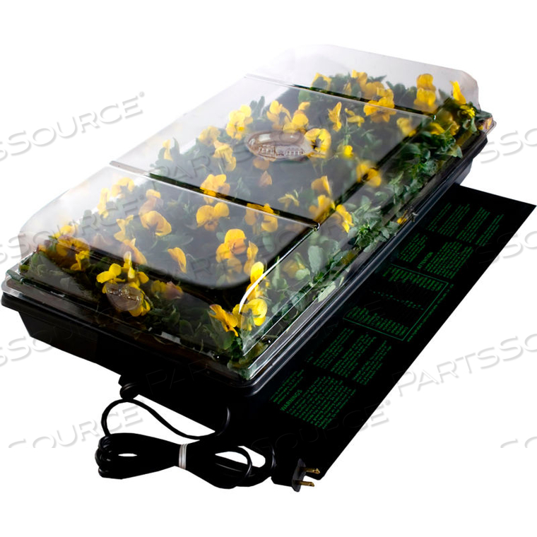 JUMP START HYDROPONIC GERMINATION STATION W/HEAT MAT, 11" X 22" TRAY, 72-CELL PACK, 2" DOME by Hydrofarm, Inc