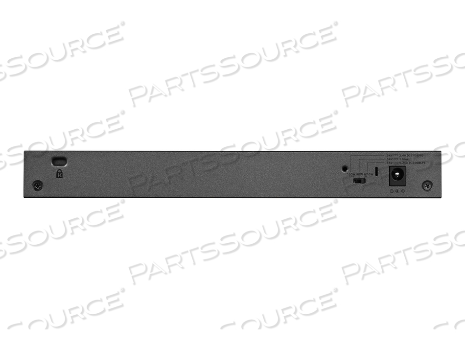 GS108LP, SWITCH, UNMANAGED, 8 X 10/100/1000 (POE+), DESKTOP, RACK-MOUNTABLE, WALL-MOUNTABLE, POE+ (60 W), DC POWER by Netgear