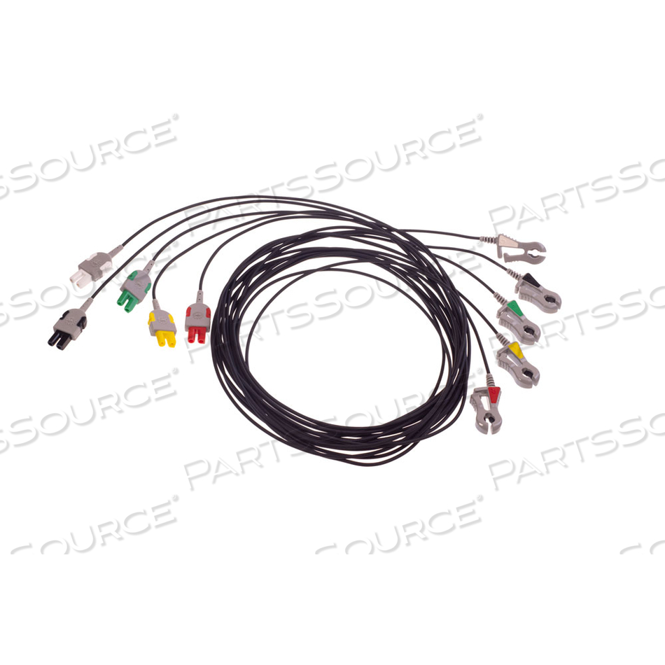 ECG LEAD WIRE SET, 5 LEADS, MEETS IEC 