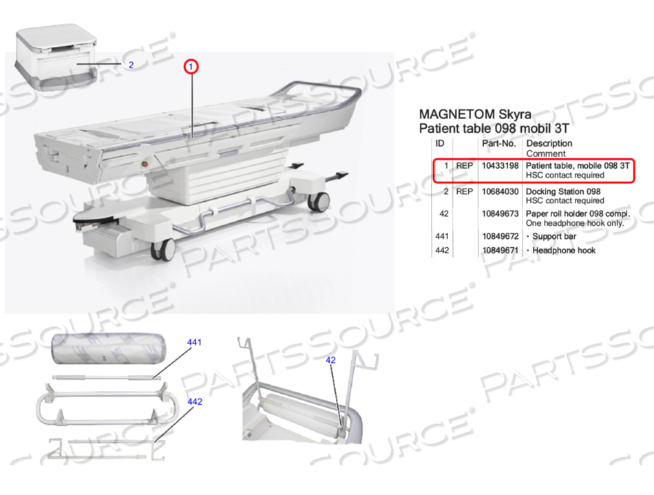 MOBILE PATIENT TABLE FOR MRI SCANNER by Siemens Medical Solutions