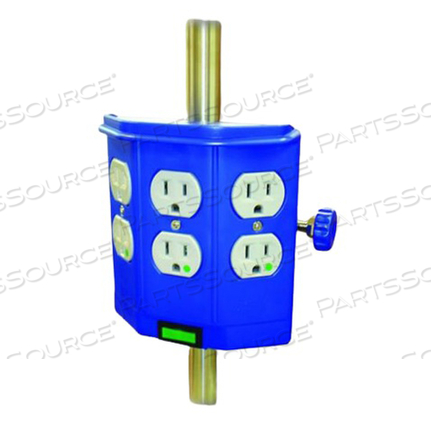 HOSPITAL GRADE POWER STRIP, 15 A, 15 FT LG, WALL, NEMA 5-15R, MEETS UL by Medicus Health