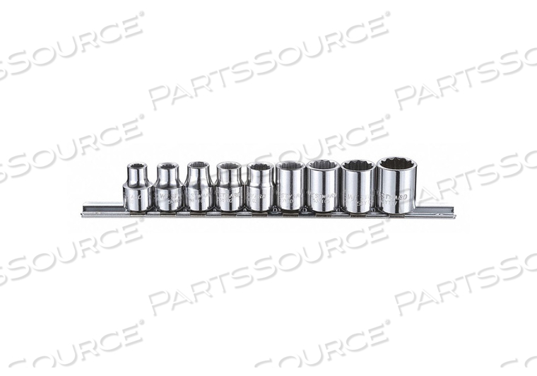 SOCKET SET 3/8 SAE CHROME 9PCS by Westward